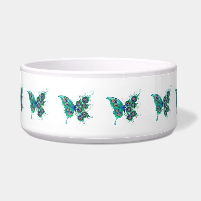 Butterfly with Green Peacock Feathers (Front)