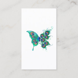 Butterfly with Green Peacock Feathers Appointment Card
