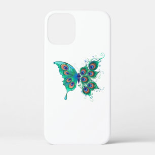 Butterfly with Green Peacock Feathers iPhone 12 Mini Case
