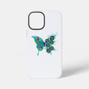 Butterfly with Green Peacock Feathers iPhone 12 Mini Case