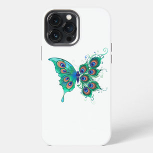 Butterfly with Green Peacock Feathers iPhone 13 Pro Max Case