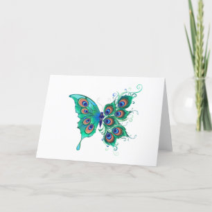 Butterfly with Green Peacock Feathers Programme