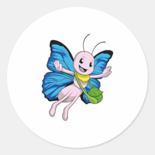 Butterfly with Handbag Classic Round Sticker