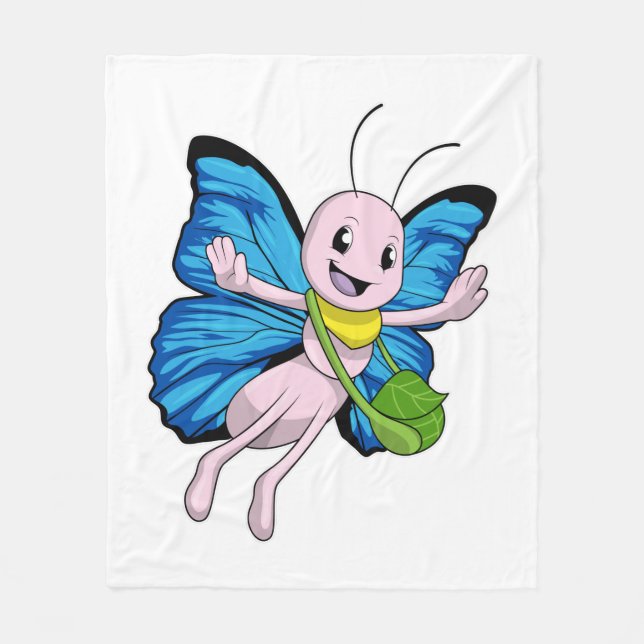 Butterfly with Handbag Fleece Blanket (Front)
