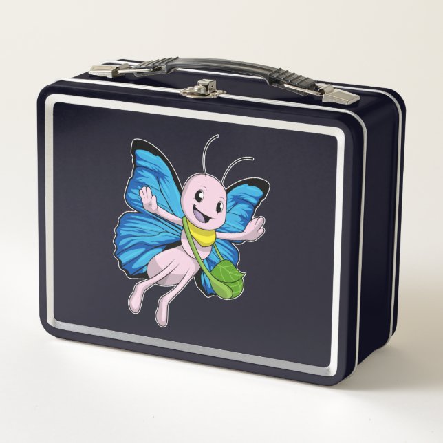 Butterfly with Handbag Metal Lunch Box (Front)