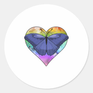 Butterfly with Heart Classic Round Sticker