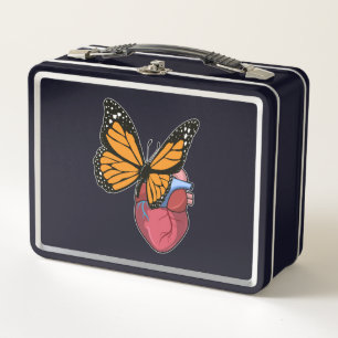 Butterfly with Heart Metal Lunch Box