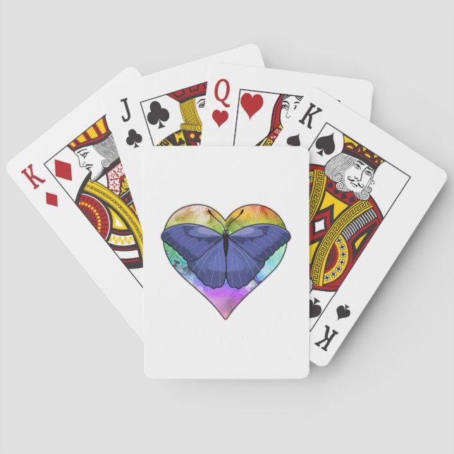 Butterfly with Heart Playing Cards (Back)