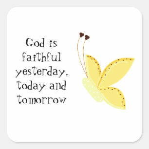 Butterfly with Inspirational Saying Square Sticker