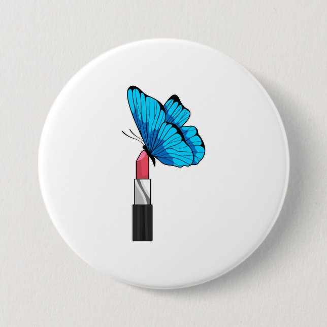 Butterfly with Lipstick 7.5 Cm Round Badge (Front)