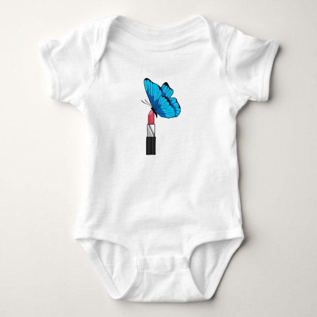 Butterfly with Lipstick Baby Bodysuit (Front)