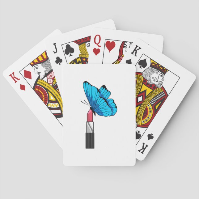 Butterfly with Lipstick Playing Cards (Back)