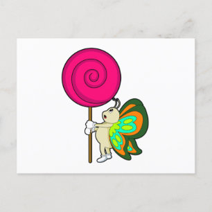 Butterfly with Lollipop Postcard