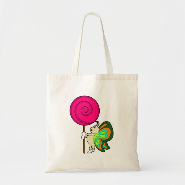 Butterfly with Lollipop Tote Bag (Front)