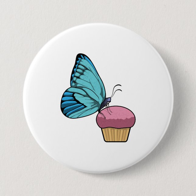 Butterfly with Muffin 7.5 Cm Round Badge (Front)