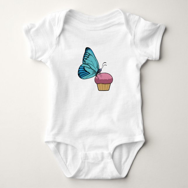 Butterfly with Muffin Baby Bodysuit (Front)