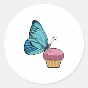 Butterfly with Muffin Classic Round Sticker