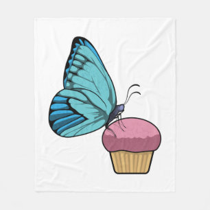Butterfly with Muffin Fleece Blanket