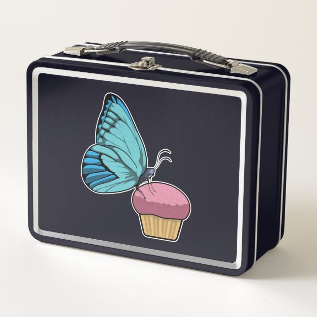 Butterfly with Muffin Metal Lunch Box (Front)