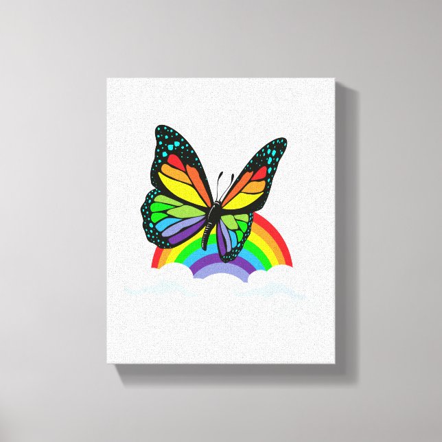 Butterfly with Rainbow Canvas Print (Front)