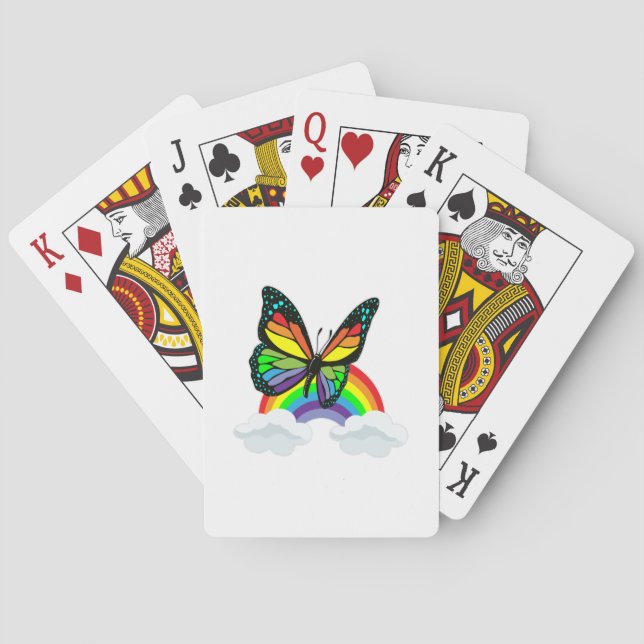 Butterfly with Rainbow Playing Cards (Back)