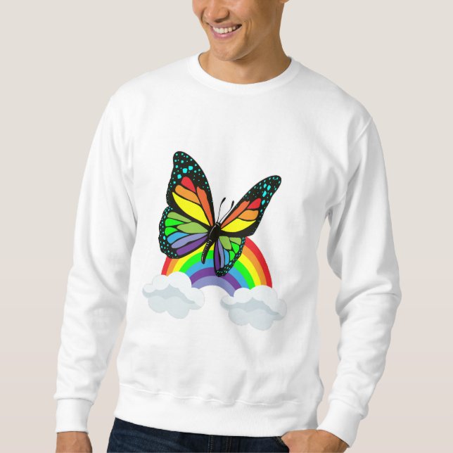 Butterfly with Rainbow Sweatshirt (Front)