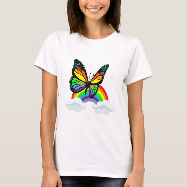 Butterfly with Rainbow T-Shirt (Front)