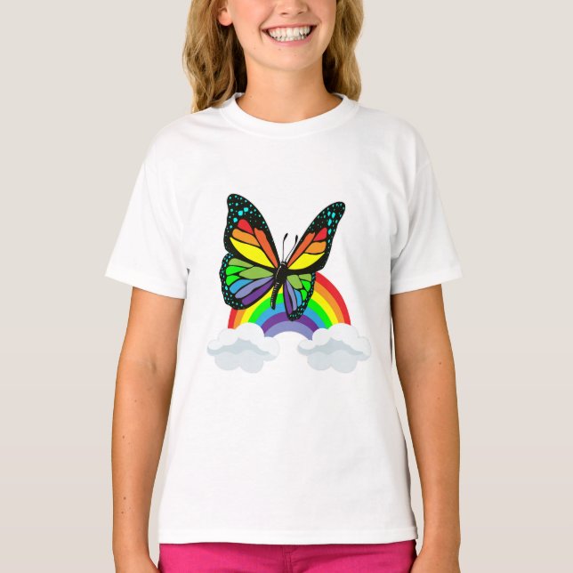 Butterfly with Rainbow T-Shirt (Front)