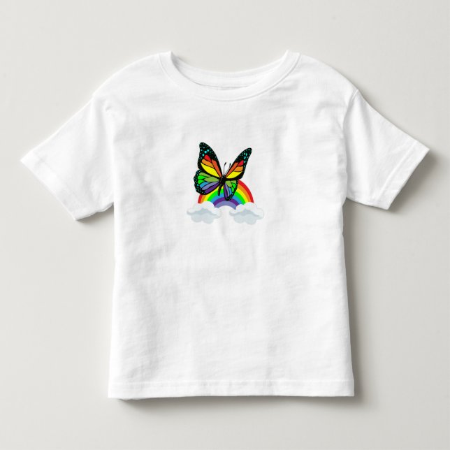 Butterfly with Rainbow Toddler T-Shirt (Front)