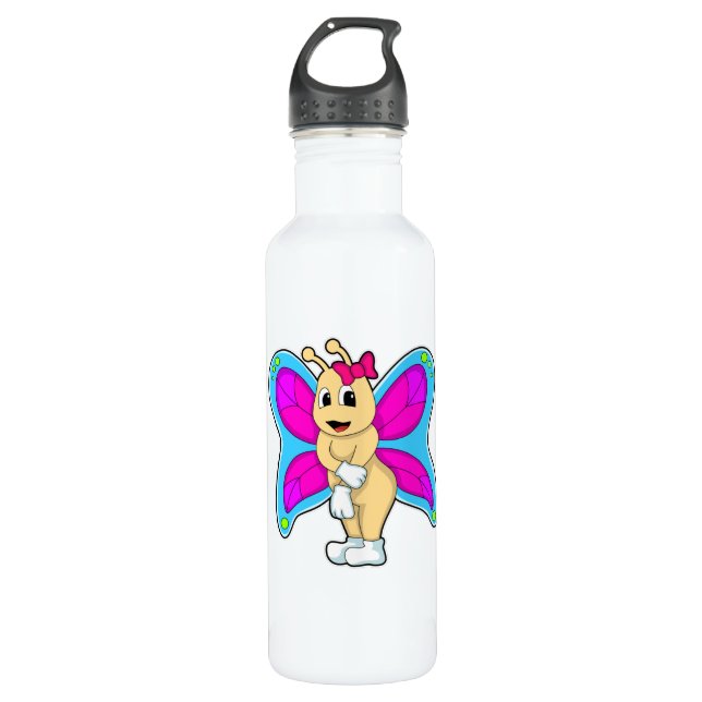 Butterfly with Ribbon 710 Ml Water Bottle (Front)