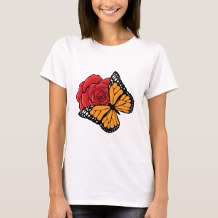Butterfly with Rose T-Shirt