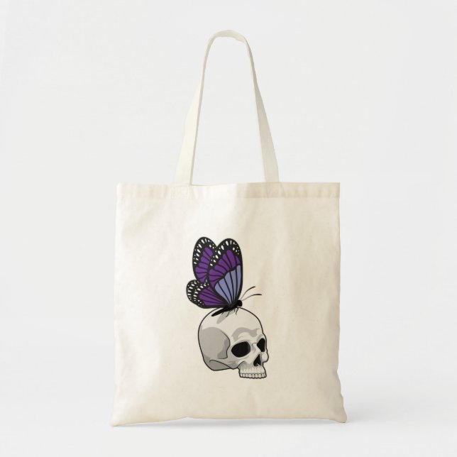 Butterfly with Skull Tote Bag (Front)
