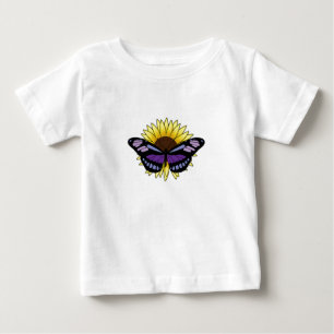 Butterfly with Sunflower Baby T-Shirt