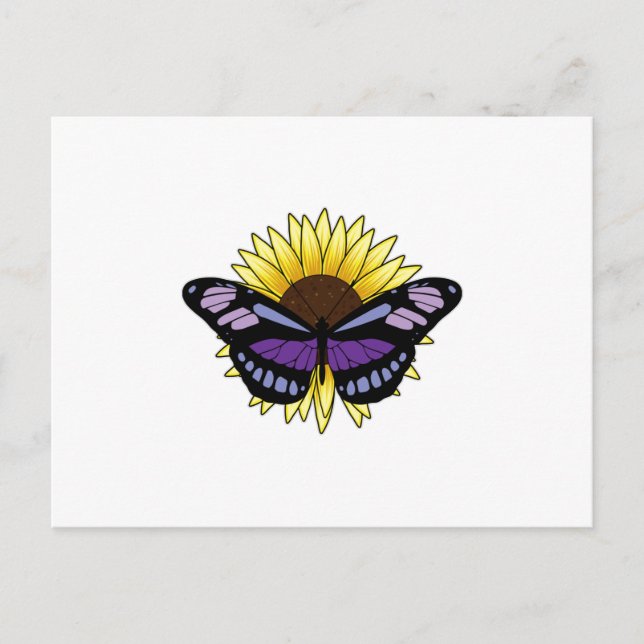 Butterfly with Sunflower Postcard (Front)