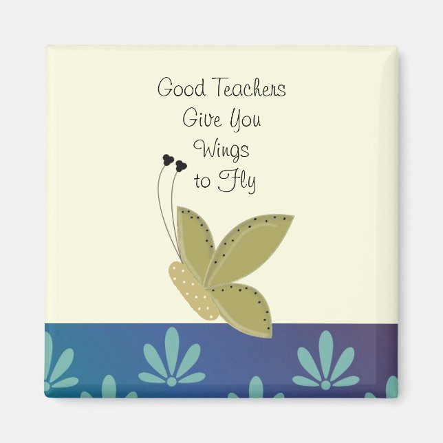 Butterfly with Teacher Saying Magnet (Front)