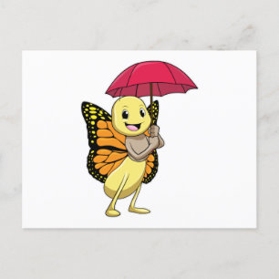 Butterfly with Umbrella Postcard