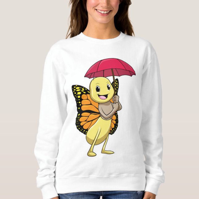 Butterfly with Umbrella Sweatshirt (Front)