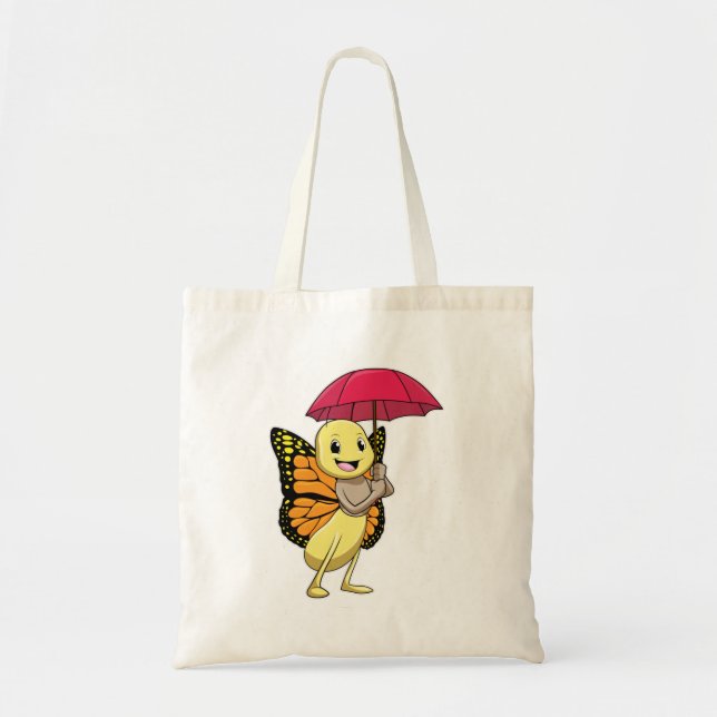 Butterfly with Umbrella Tote Bag (Front)