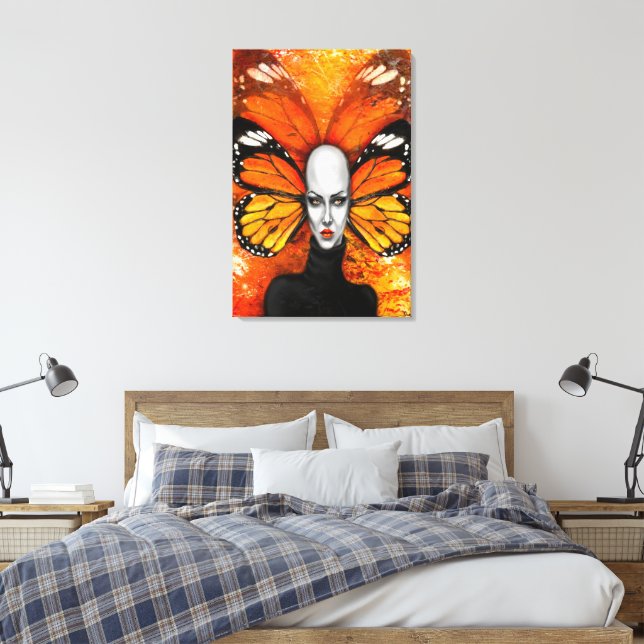 Butterfly Woman Canvas Print (Insitu(Bedroom))