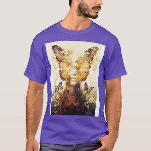 Butterfly Woman Face Abstract Art of Lepidopterist T-Shirt