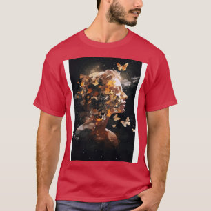 Butterfly Woman Face Lepidopterist Abstract Art T-Shirt