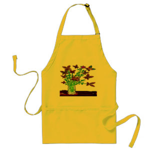 Butterfly Woman Flowers Three Appron Standard Apron