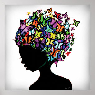 Butterfly Woman Poster