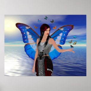 Butterfly Woman Poster