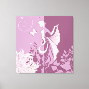 Butterfly Woman  Wrapped Canvas