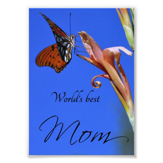 Butterfly "World's Best Mum" Photo Print (Front)