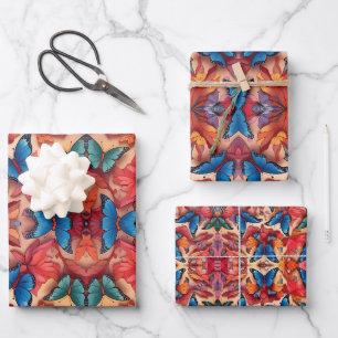 Butterfly wrapping paper sheet