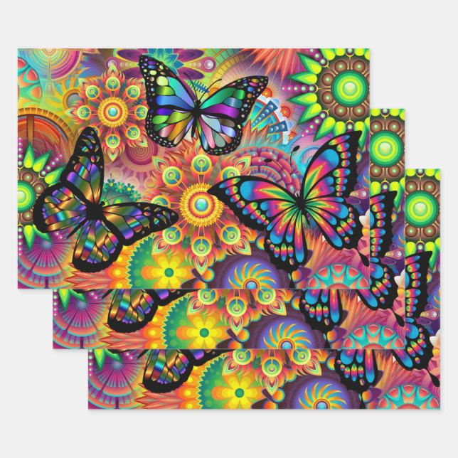 Butterfly Wrapping Paper Sheet (Set)