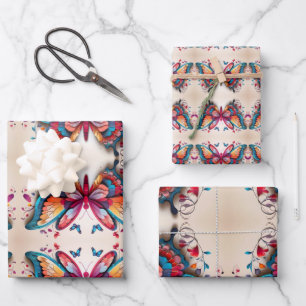 Butterfly Wrapping Paper Sheets