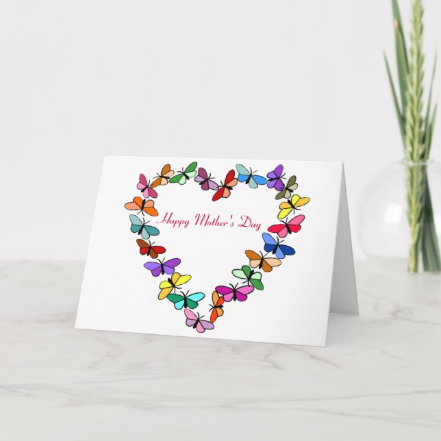 Butterfly wreath, Happy Mother's Day card (Front)